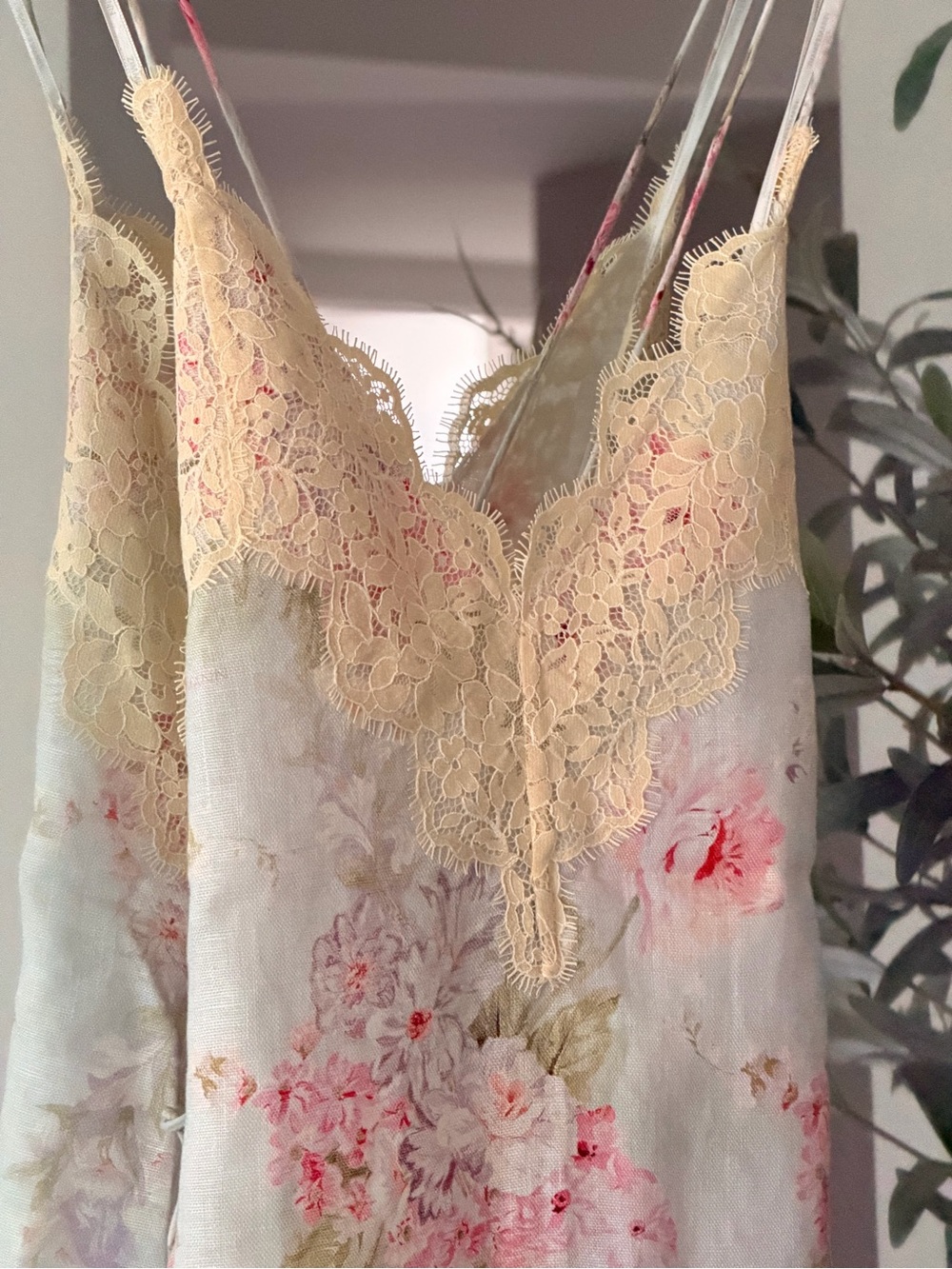 ZIMMERMANN Halliday Floral Linen Maxi Dress with Lace Trim - Picture 5 of 11